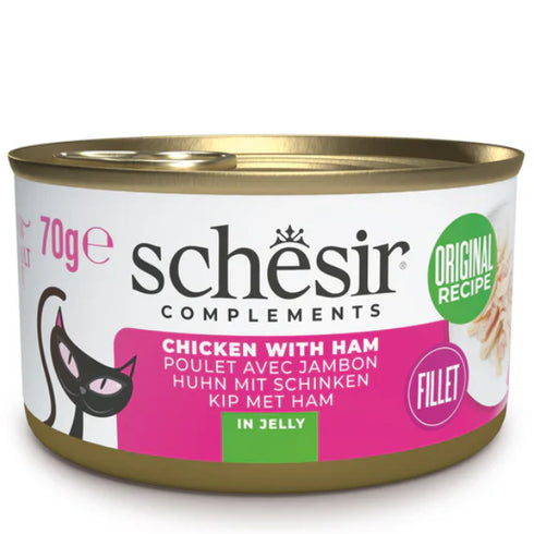 Hrana umeda pentru pisici Schesir Pui&Sunca Jelly 85g